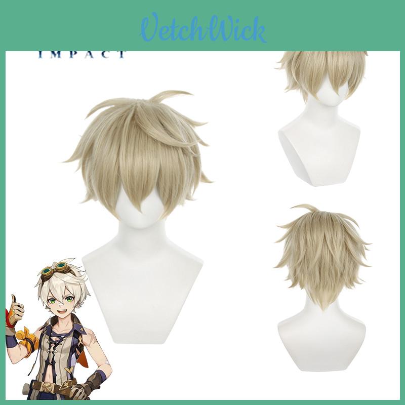 Genshin Impact Bennett Breathable Short Hair Cosplay Wig For Halloween Comic Party Prop