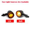 Motorcycle Led Turn Signal Light 12V 10mm Amber Flashing Lamp Front Rear Blinker LED Turn Signal Lights For Halley Cafe Race