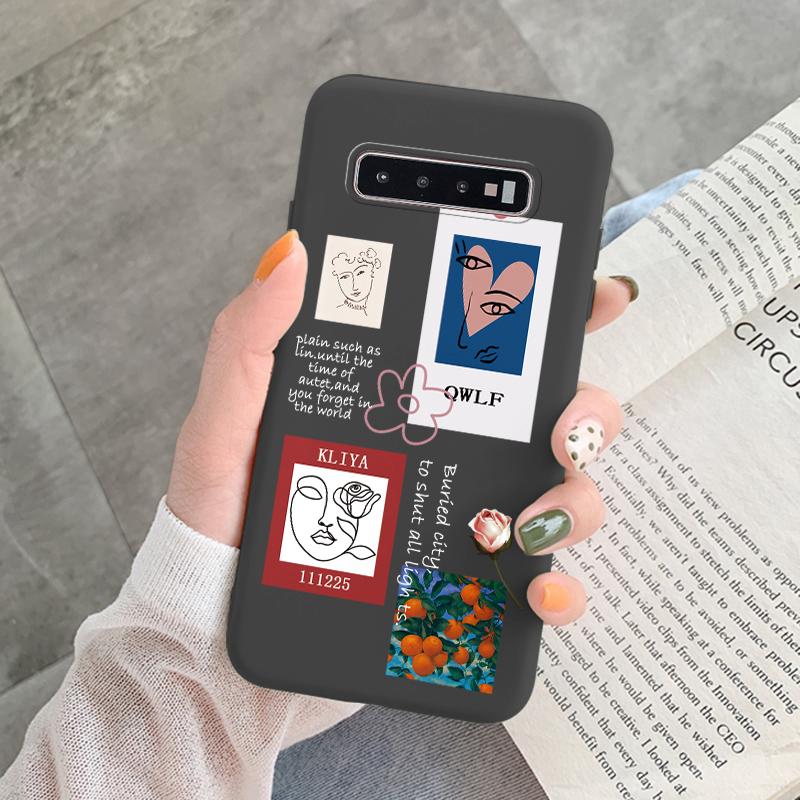 Case For Samsung Galaxy S10 Plus S 10 S10E Cover Cloud Graffiti Illustration Kanagawa Label Silicone Fundas For Samsung S10 S10e