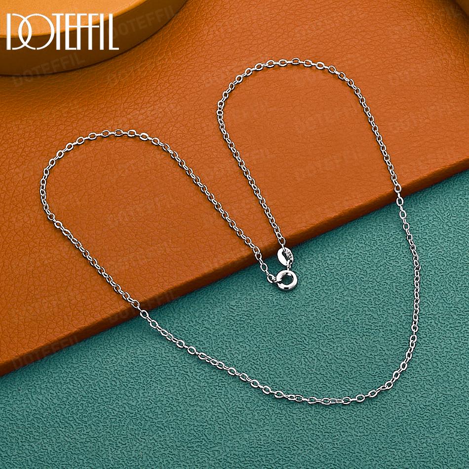 925 Sterling Silver Wedding Gift 18-inch O-Chain Necklace Charm Jewelry