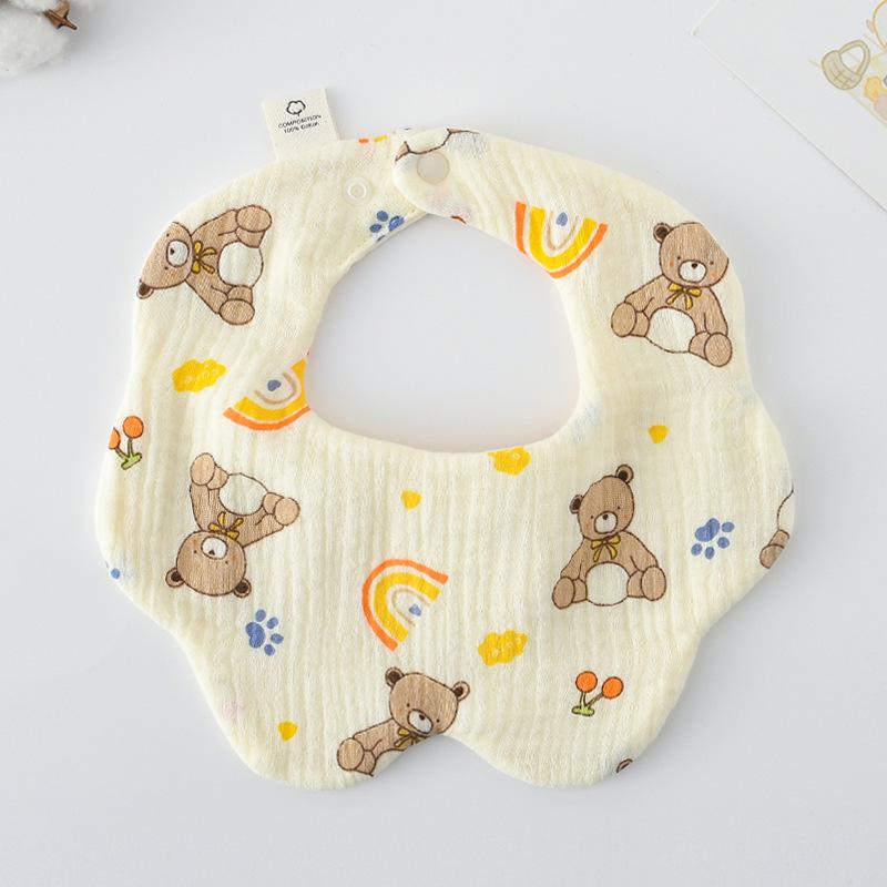 360-Degree Pure Cotton Petal Baby Drool Bib