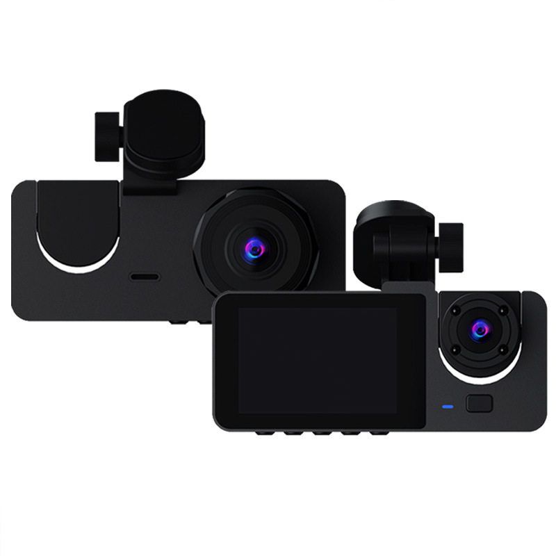 New 3-Lens Dashcam That Simultaneously Records In Front, Inside, and Behind the Car, with Multi-Language Support and Wifi