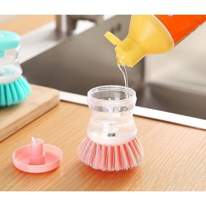 Kuchyňský kartáč Mycí nástroj New Pan Dish Bowl Dlaňový kartáč Dávkování mýdla