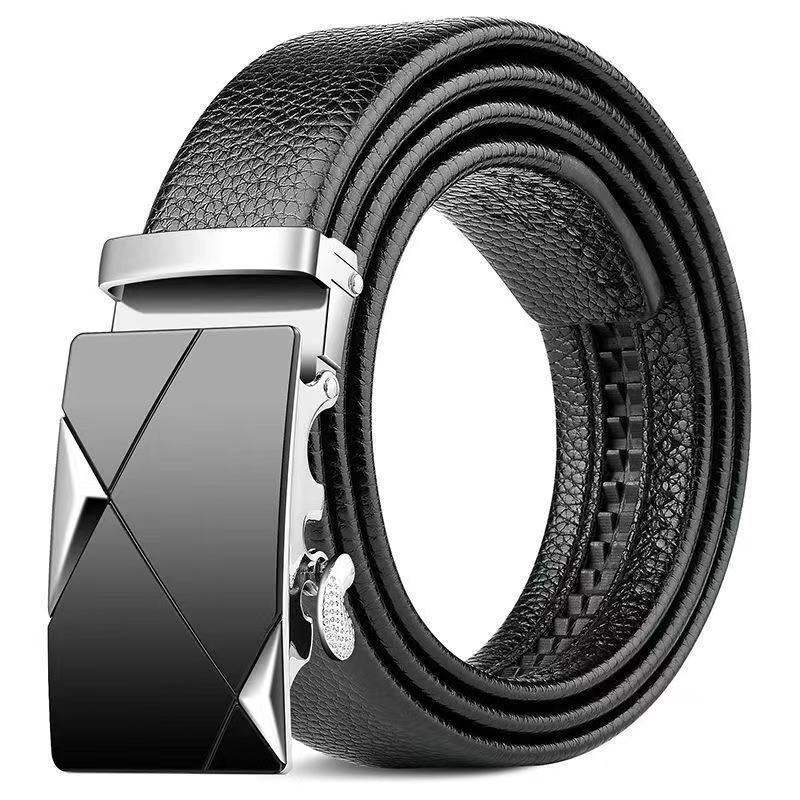 Men'S Belt Automatic Buckle Imitation Leather Belt Belt For Men'S Trendy Temu Xiyin
