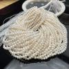 1String, White Natural Freshwater Pearls Beads,4-5mm, for DIY Necklaces Bracelets, Jewelry Making 36cm