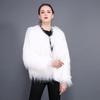 Tan Shearling Short Sleeve Plus Size Women's Fur Coat