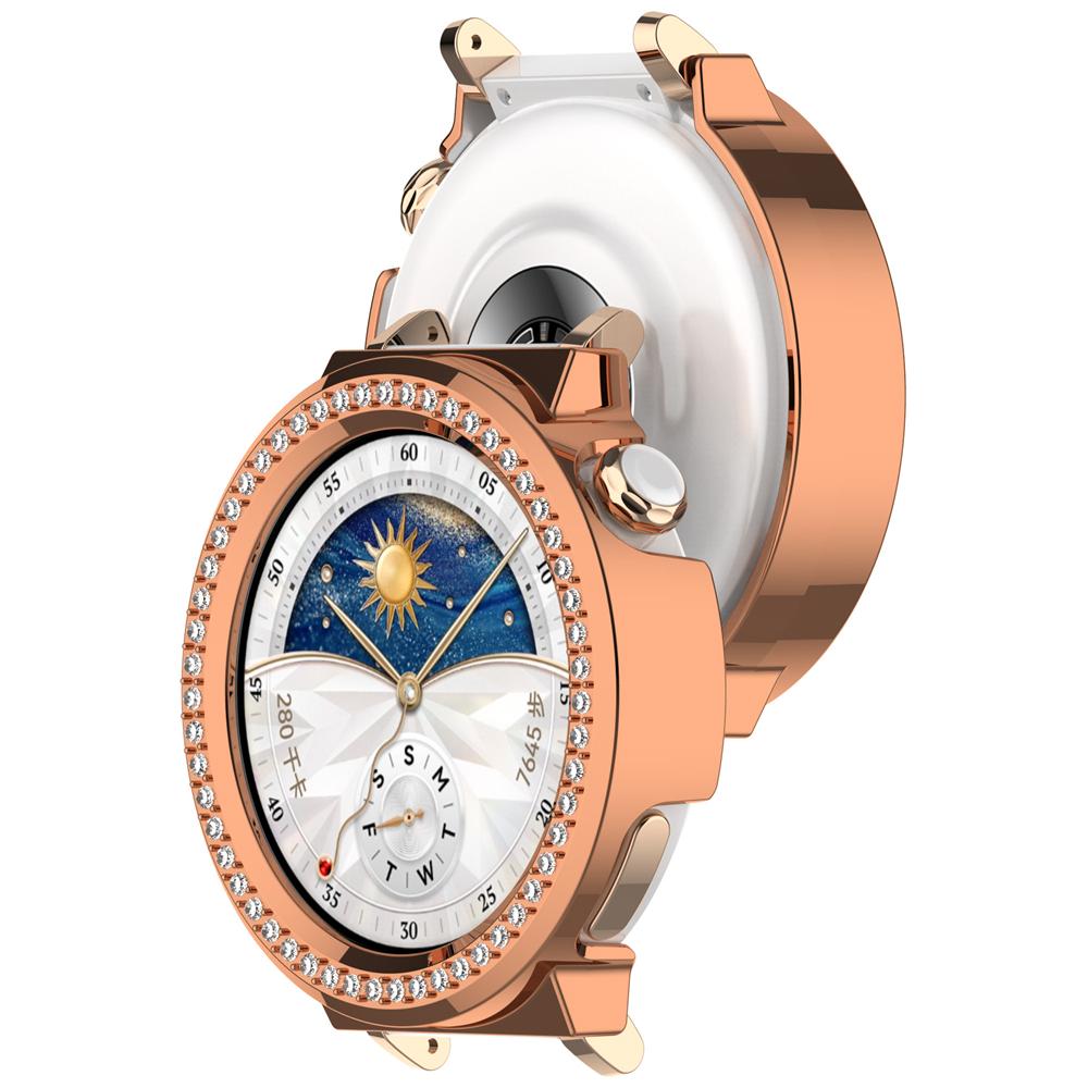 Schutzhülle Case Für Huawei Watch GT5 Pro 42mm PC Mit eingelegten Diamanten Schutz Stoßstange Rahmen Schale Hüllen Zubehör