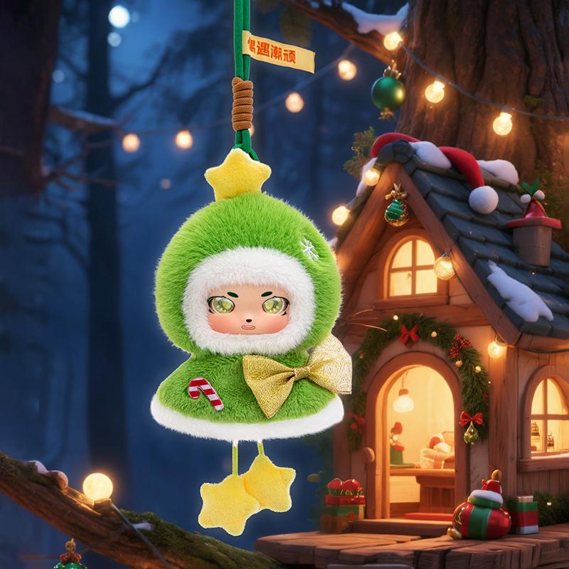 Non-Toxic Christmas Plush Hanging Ornament - Cute Reindeer / Christmas Tree Car Decor Xmas Tree & Door Hanging Decoration