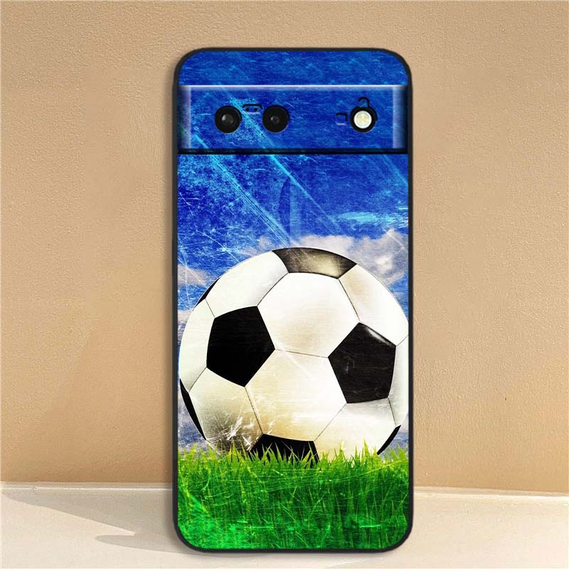 Anime Football Design Phone Case For Google Pixel 10 9a 9 8A 8 7 7A 6 6A Pro XL 2024 5G Black Soft TPU Silicone