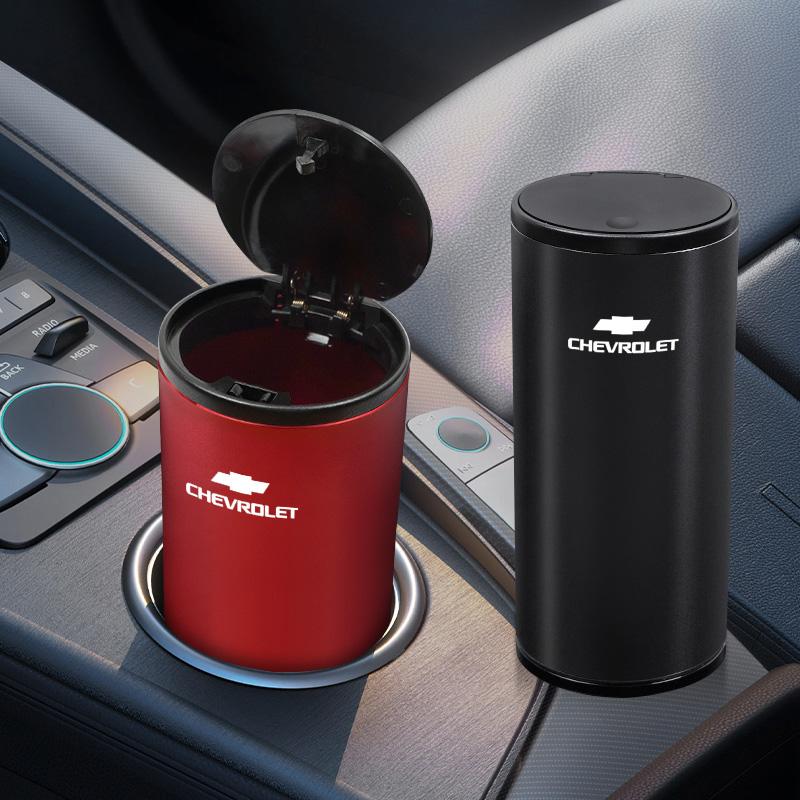 Auto-Getränkehalter-Mülleimer aus Aluminiumlegierung, Müllbehälter, Aschenbecher für Chevrolet Corvette Montana TrailBlazer Silverado Traverse Camaro Malibu