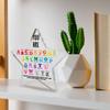 Teacher Gifts (Women & Men) – Birthday,Xmas, Teacher's Day,Thanks,Grad, Back to School. Acrylic Desk Decor w/Affirmations Print.