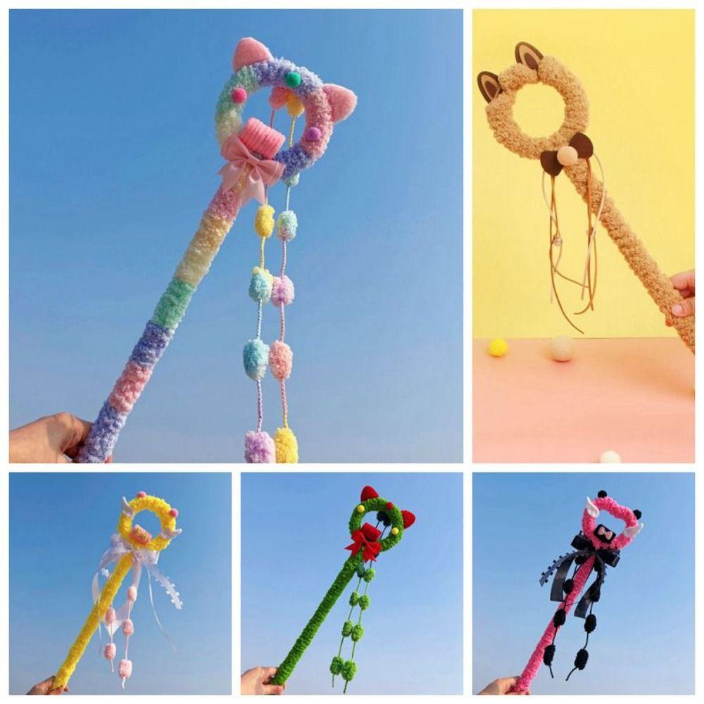 Pet Tassel Ball Cat Bow Interactive Cat Sweet Handheld Cat Stick Pet Playtime