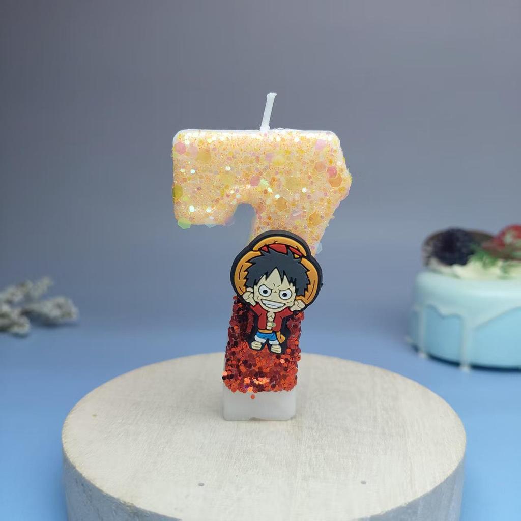 Cartoon Birthday Number Cake Candles - Handmade Decorations