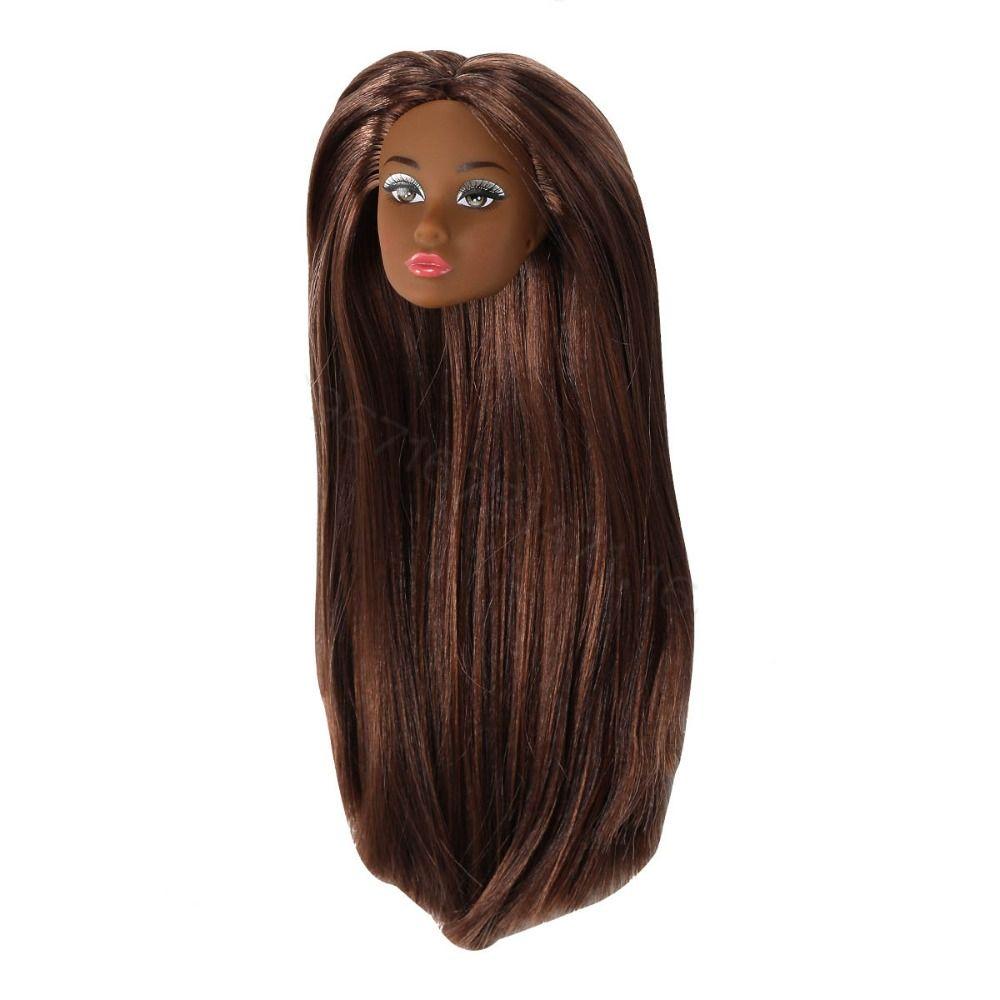 Curly Hair 1/6 Doll Head With Make-up 30cm Dolls Head Children Gift Supermodel Doll Head  DIY Toys