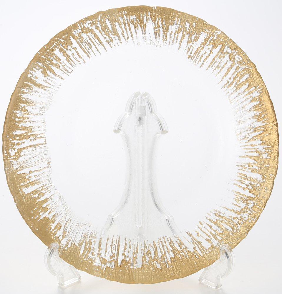 Vetro Felice Large Plate, Western Tableware, Gold, 28cm, Happy Glass Flash, 349128P