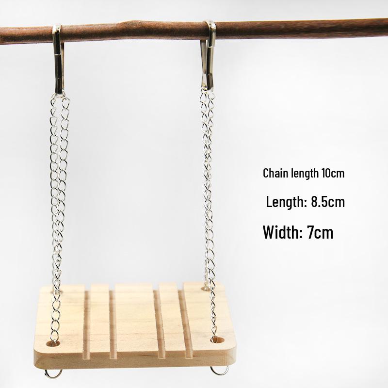 Wooden Hamster Swing Toy & Cage Décor