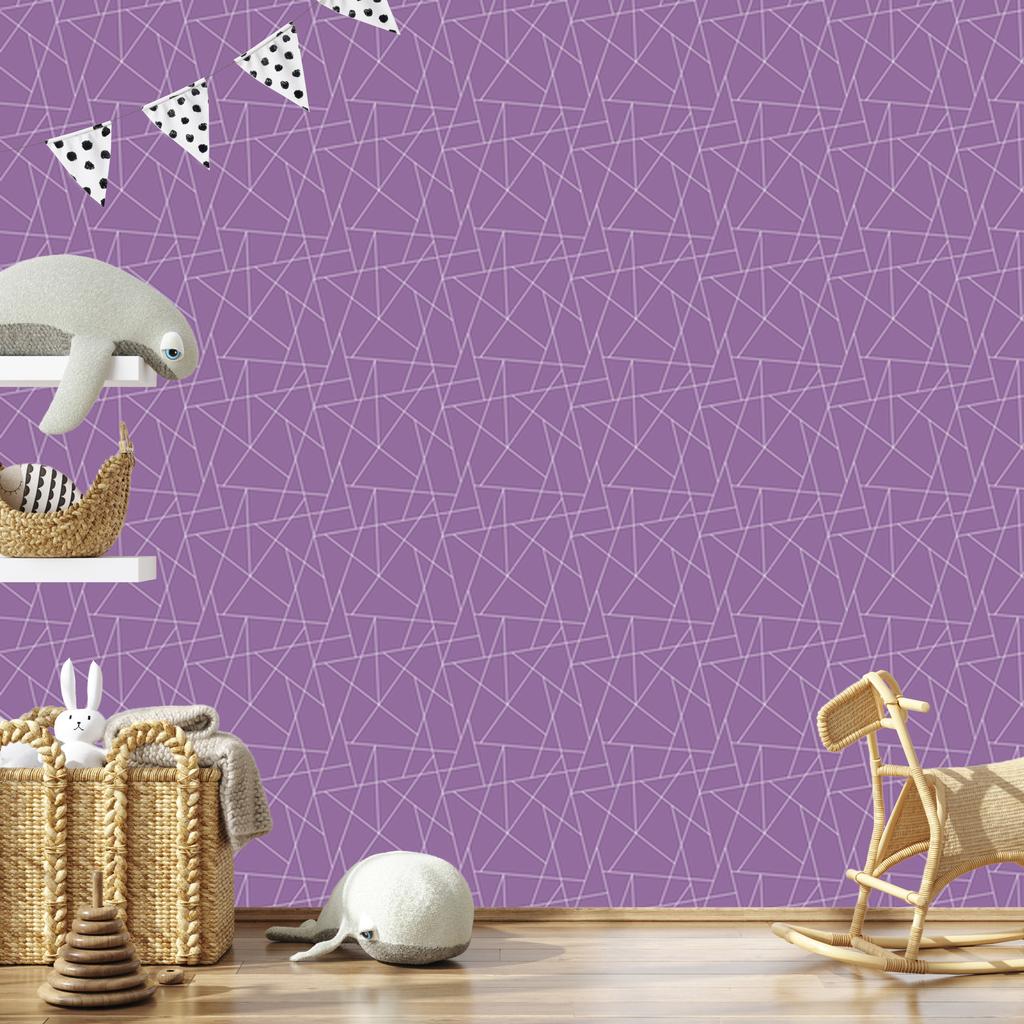 Wallpaper Geometric pattern purple, soft shapes 50x1000