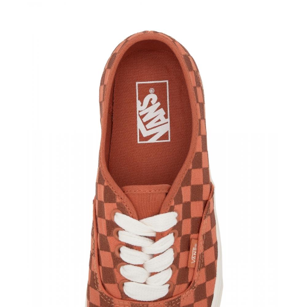 Vans Authentic    Embroidered Check  Orange Vn0009pvora1
