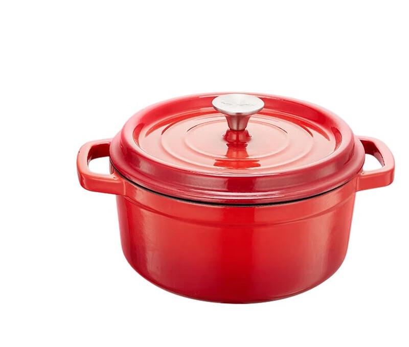 COOKER KING Enamel Cast Iron Double Handle Stew Pot