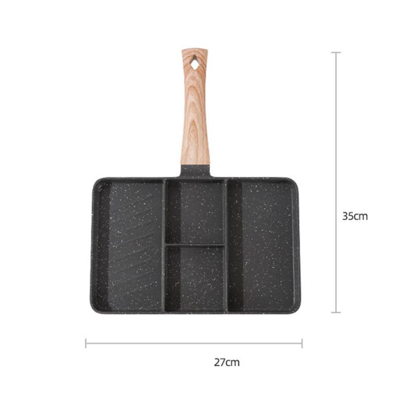 

4 в 1 прочные алюминиевые сковороды бытовая антипригарная кастрюля сковорода для завтрака стейк сковорода кастрюли кухонные принадлежности чёрный