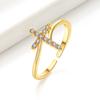 Luxury Trend Super Flash Micro-inlay Zircon Winding Cross Adjustable Opening Rings for Women Stainless Steel Finger Jewelry Gift
