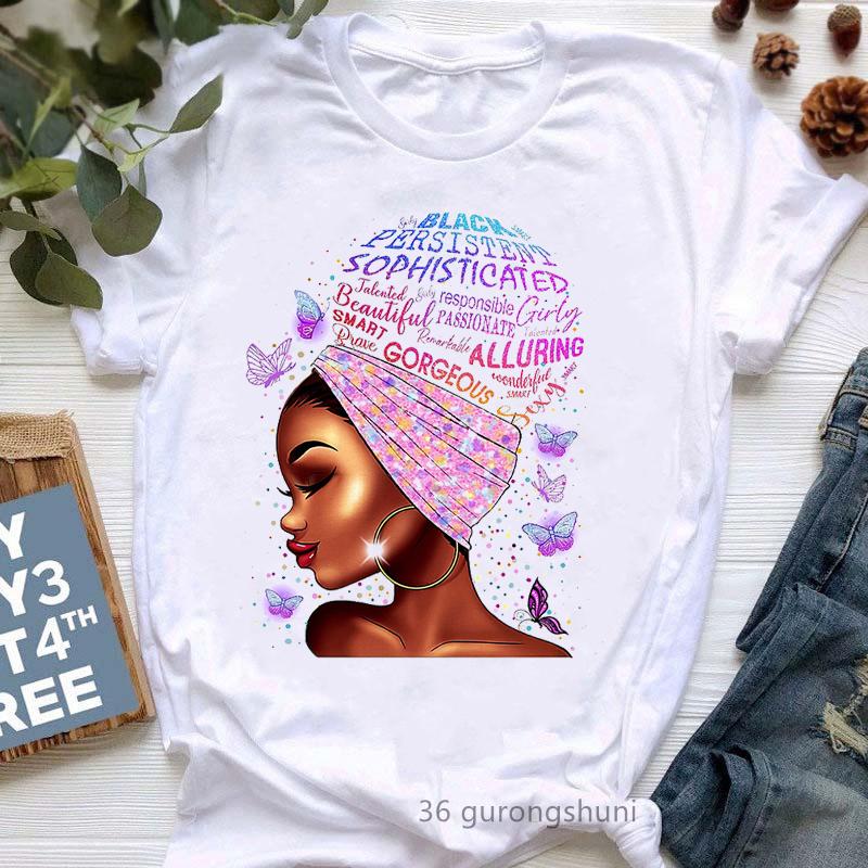 They Whispered To Her You Can'T Withstand The Storm She Whispered Back I Am The Storm Print T-Shirt Women Black Girl Magic Shir