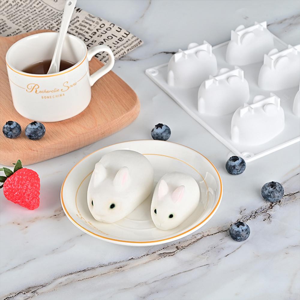 3D Easter Bunny Rabbit Silicone Mold Chocolate Fondant Mousse Cake Decorating Dessert Pudding Baking Candle Soap Craft Casting