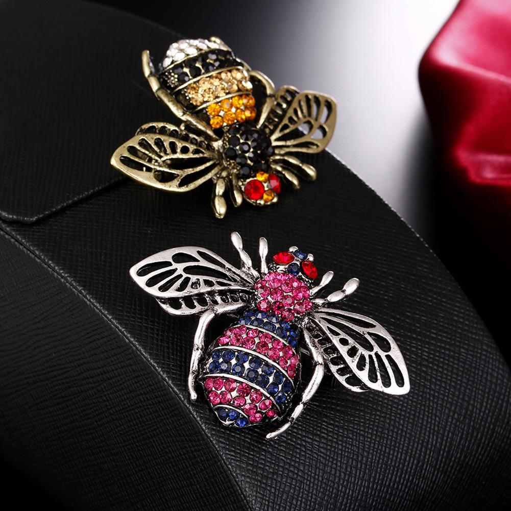 Unisex Stylová Brož ze Slitiny s Diamanty Včelí Design Módní Ozdoba
