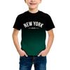Kids' Trendy American Letter Short-sleeve T-shirt Boys' Summer Gradient Casual Top for Older Children Stylish Versatile Style