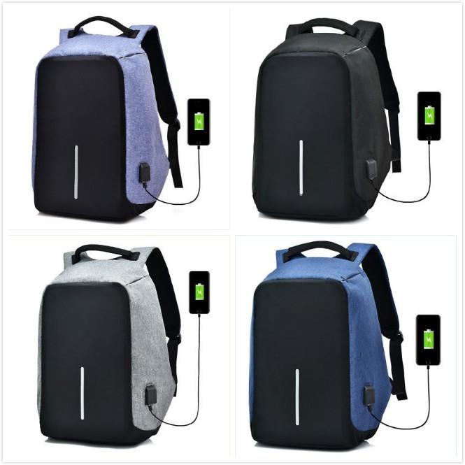 Rucksack Diebstahlschutz Unisex Laptop USB-Anschluss Ladefunktion Reise Oxford Taschen Schule