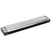 C Key Harmonica 24?Hole Polyphonic Student Adult Beginner Playing Resin Accented Mouth OrganSilver