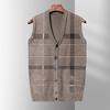 Dad Sweater Vest Men's Warm Sleeveless Waistcoat In Autumn and Winter Knitted Cardigan Vest for Middle-aged and Elderly Grandpa's Clothes
