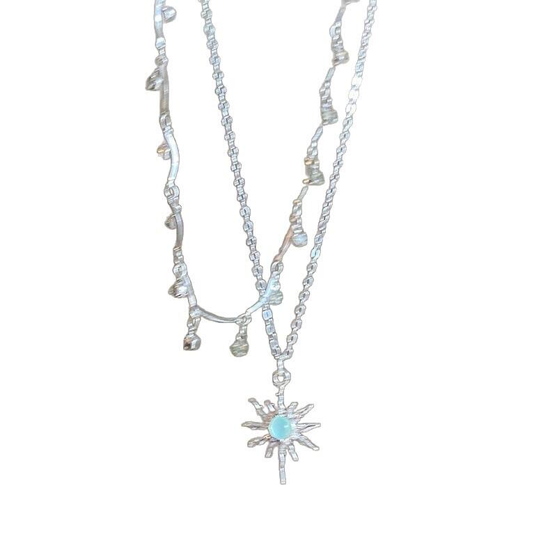 Sweet Double Layered Star Pendant Necklaces for Women Girls Fashion Personalized Collarbone Necklaces Party Jewelry Accessories