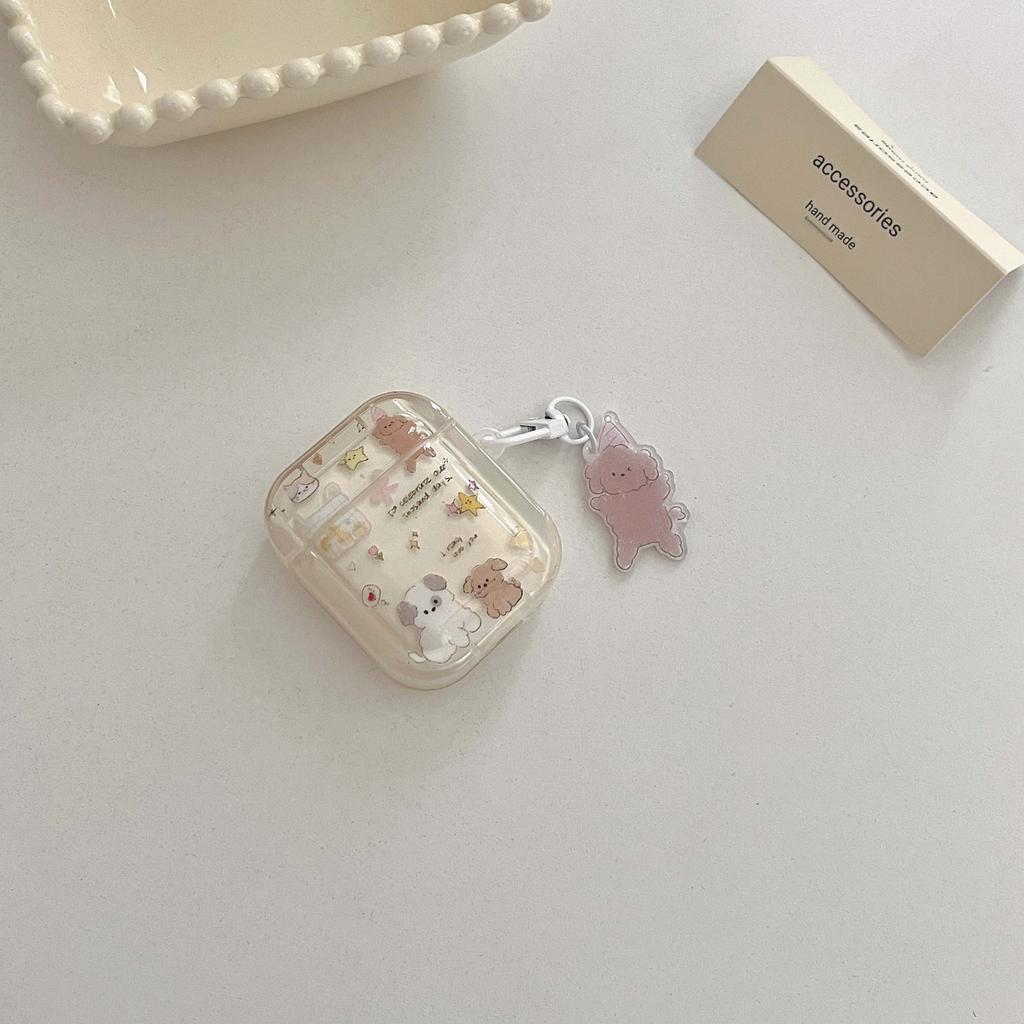 Ins Niedlicher Hundeanhänger Schlüsselanhänger Sterne Katze Glänzende Blume IMD Kopfhörerhülle Für Apple Airpod 1 2 Pro 3 2. Drahtlose Bluetooth-Box