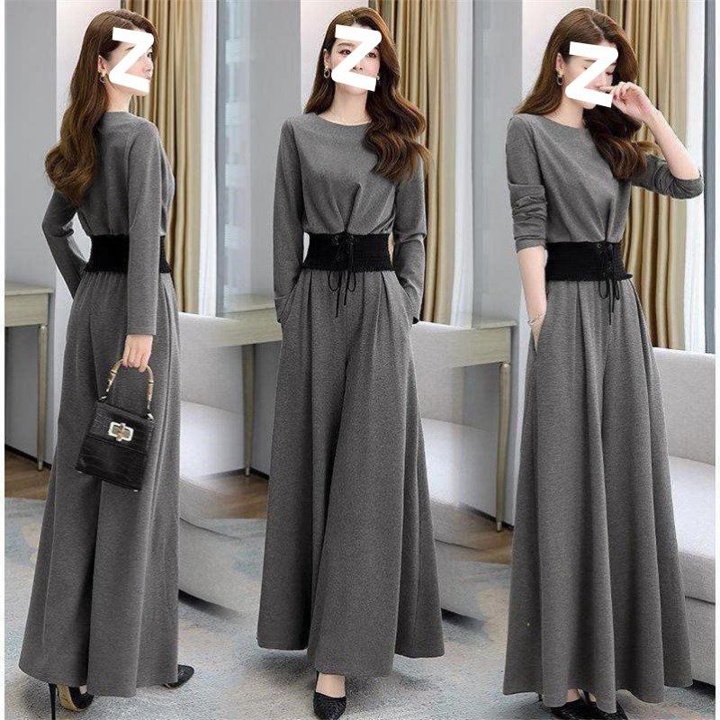 Spring and Autumn Plus Size Goddess Style Two-piece Fashionable Age-reducing Temperament Royal Sister Loose Wide-leg Pants Suit for Women