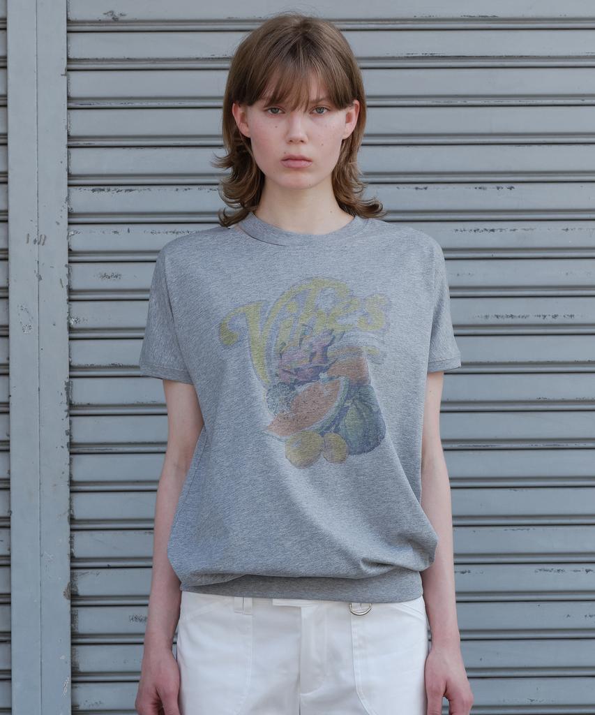 SUNBURNPROJECT Fruits Slit T-Shirt, Melange Gray