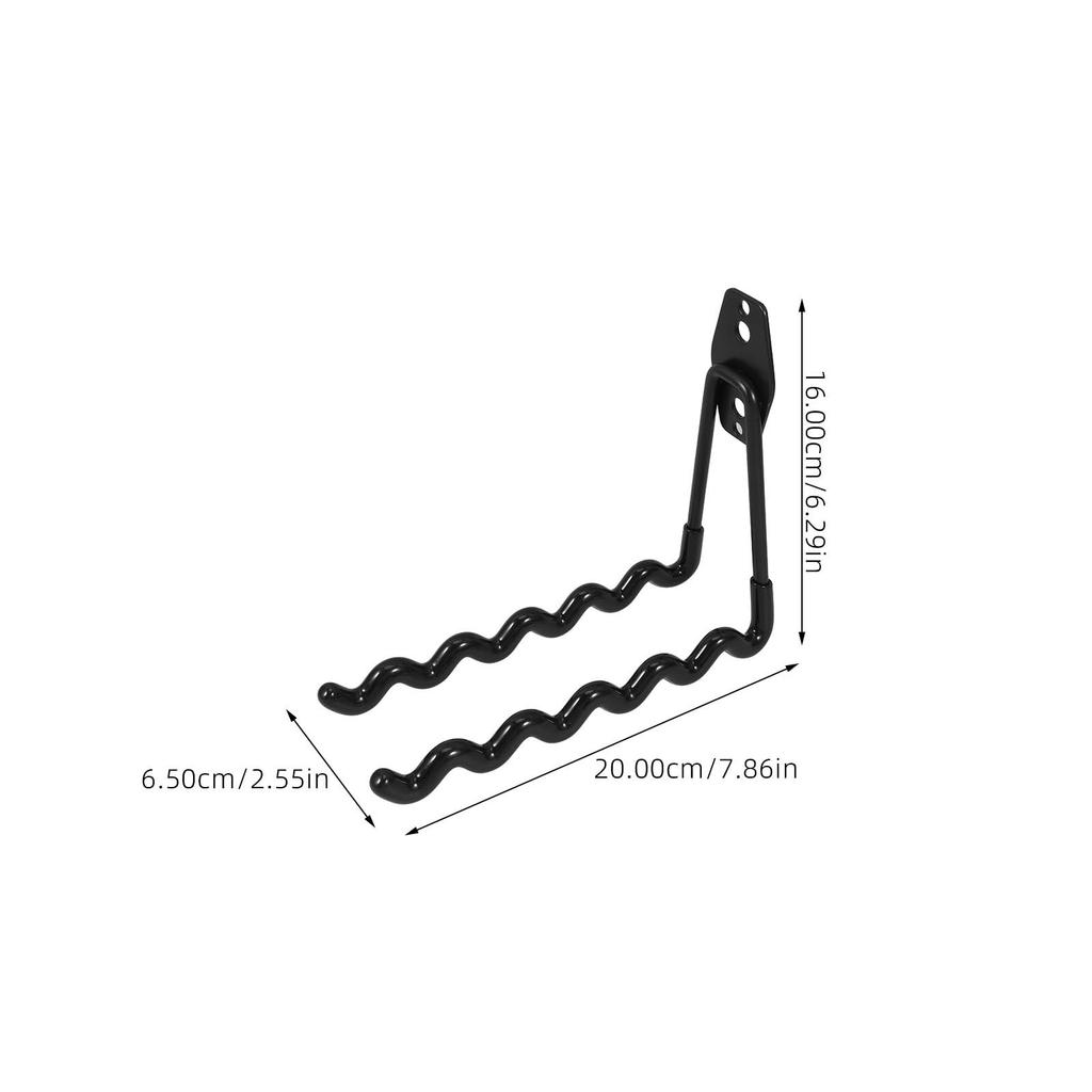 Set of 2 Wave-Shaped Wall Hooks with Non-Slip Storage, Ideal for Garages and Homes, Tools, and Garden Supplies