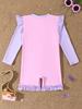 New Girls' Two-Piece Long-Sleeve Sun Protection Swimsuit - Quick-Drying Beachwear for Kids