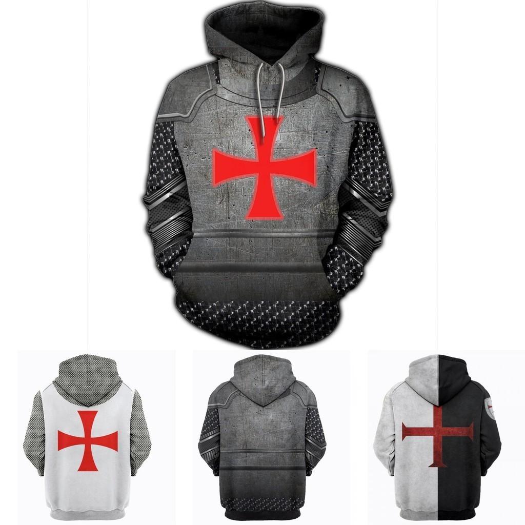 Vibrantly Designed Unisex Knights Templar Cosplay 3d Print Pullover Casual Sweater