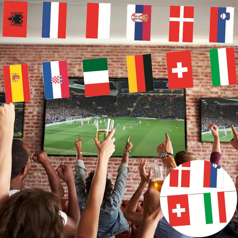 24 European Countries String Flags Mini Bunting Banners National Country Decoration for School Sports Events Grand Opening Party