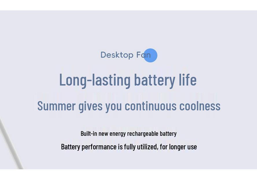 USB Rechargeable Circulating Fan with Light for Home, Office, Dorm, and Outdoor Camping