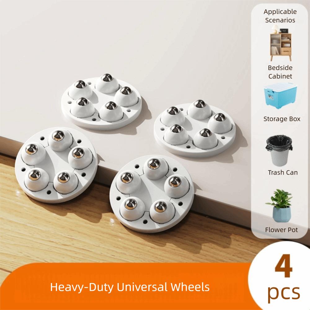 4pcs 5 Beads Self Adhesive Caster Wheels 360° Rotating Furniture Casters Wheels Furniture