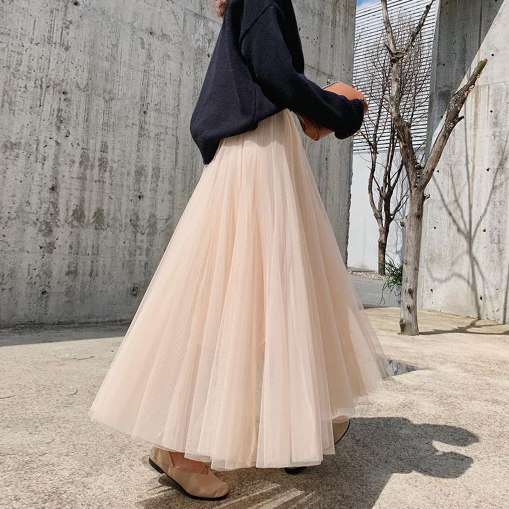 Women's Mid-length Mesh Tulle Skirt
