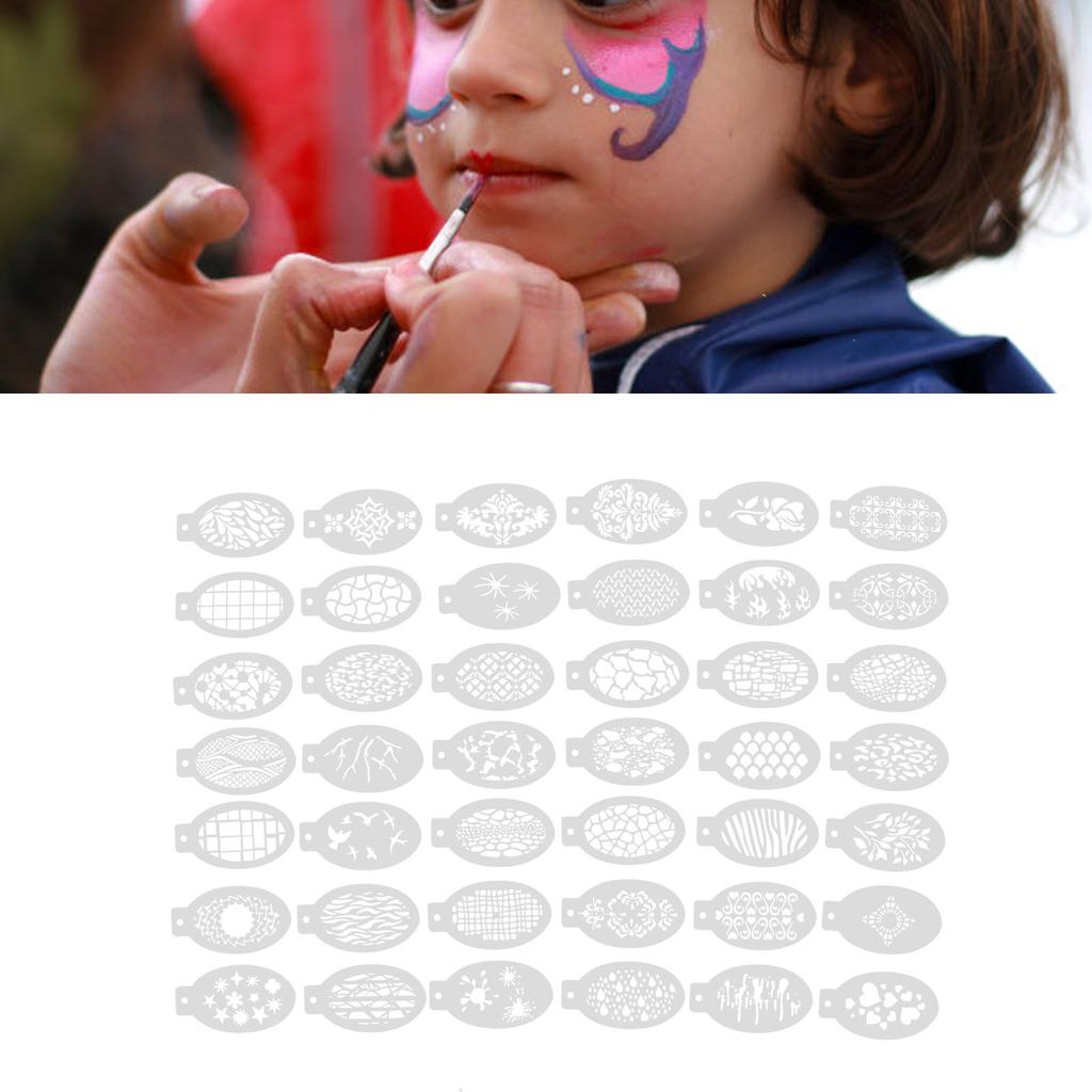 42Pcs Face Paint Stencils Reusable Hollow  Face Body Painting Templates Tracing Stencils for Part