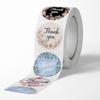 Floral Thank You Stickers Roll - 500 Pieces/roll Thank You Stickers Labels for Envelopes, Bubble Mailers and Gift Bags Packaging