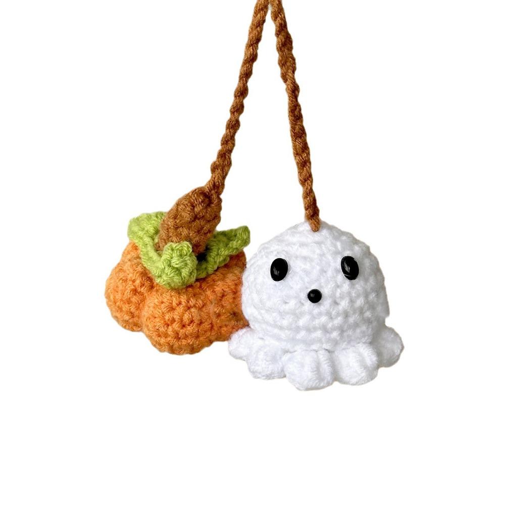 Ghost Shape Halloween Ghost Pendant Creative Crochet Halloween Decorations  Car Interior Decor