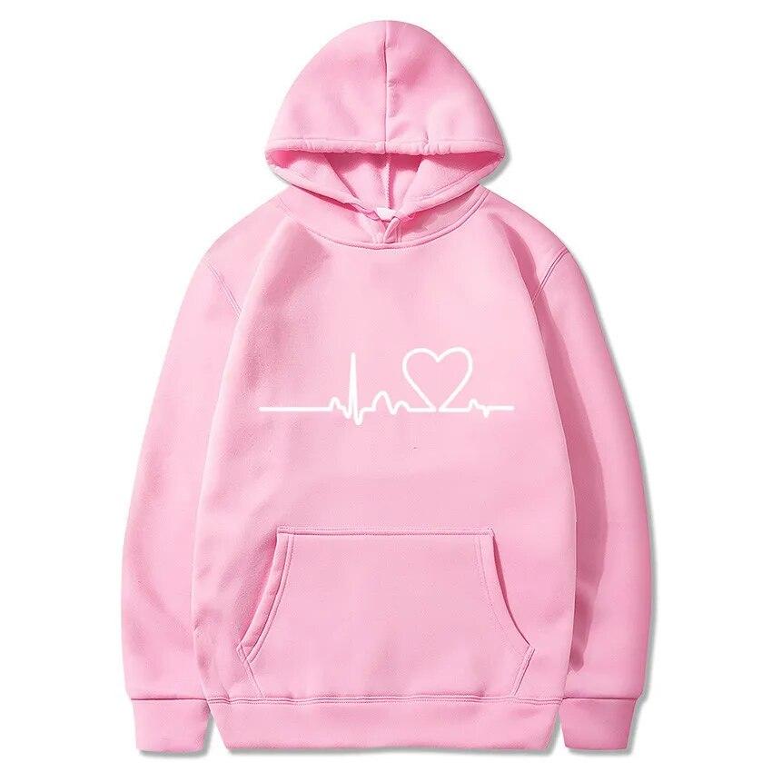 

Mountain Heartbeat Hoodies Sweatshirt Woman Sound Ray Diagram Hooded Sweatshirt Hoodie Winter Autumn Print Black Gray Sportswear