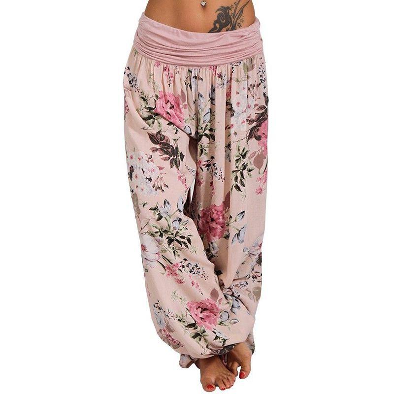 Pantaloni da Yoga Harem da Donna Thailandesi con Comoda Vita Elastica e Vestibilità Ampia