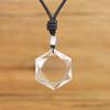 [KOAI] Hexagram Crystal April Birthstone Purification and Protection Amulet Power Stone Pendant for Men and Women, Adjustable Length
