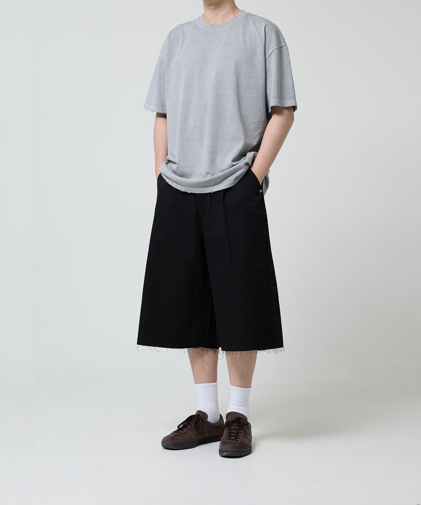 OX STUDIOS Pigment Damaged T-Shirt (Gray)
